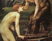 牧羊神和赛姬 - 爱德华·科莱·伯恩·琼斯